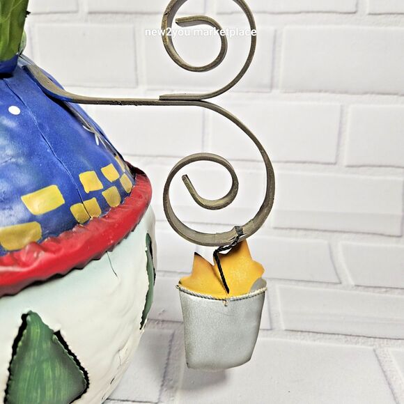 Whimsical Metal Snowman Candle Lantern Holder Holiday Christmas Decor 13” Tall - Picture 9 of 16